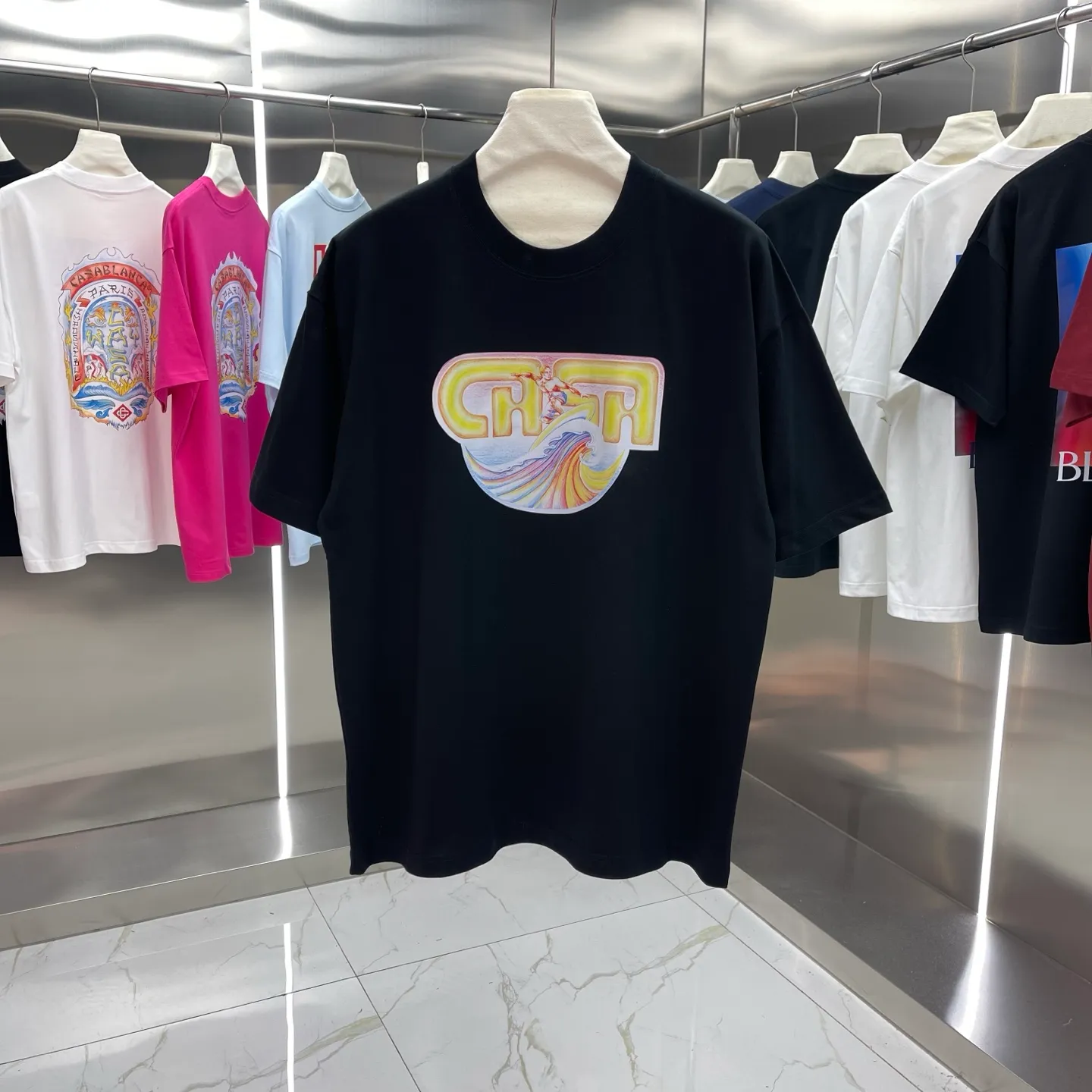 25ss New Arrival Casablanca Classic Series T ～ ， ， 。 ， Classic ， In Stock ！ ：White Black Royal Blue Light Blue Size：S M L XL XXL